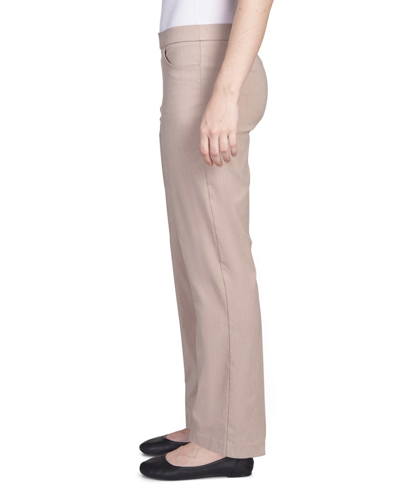 Alfred Dunner Womens Petite Classic Allure Fit Proportioned Pant with Elastic Comfort Waistband Tan Size 8P - Image 4